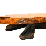 Mid Century Live Edge Wood Tree Slab Coffee Table