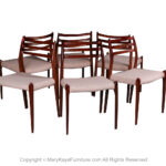 Mid Century Niels Otto Moller Model 78 Rosewood Dining Chairs set of 6