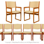 8 Mid-Century Modern Sculpted Teak Chairs Benny Linden