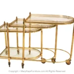 Neoclassical Hollywood Regency Brass Glass Nesting Tables
