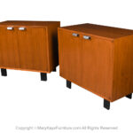 Mid-Century Pair Walnut Two Door Cabinet George Nelson Herman Miller