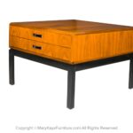 Vintage Mid Century Walnut Campaign Style Side End Coffee Table