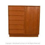 Mid-Century Danish Teak Highboy  tambour  door  Gentlemans Chest Wardrobe