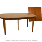 Danish Teak Rounded Corners Extendable Rectangle Dining Table