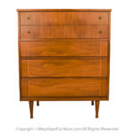 Mid-Century Modern Tall Walnut Dresser