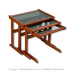 Danish Mid Century Teak Glass Top Nesting Tables