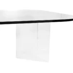 Mid Century Modern Lucite Base Glass Top Coffee Table