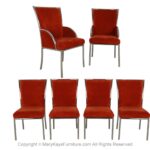 Mid Century Chrome Dining Chairs Six Milo Baughman Style