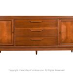 Mid Century Walnut Credenza Dresser Bassett